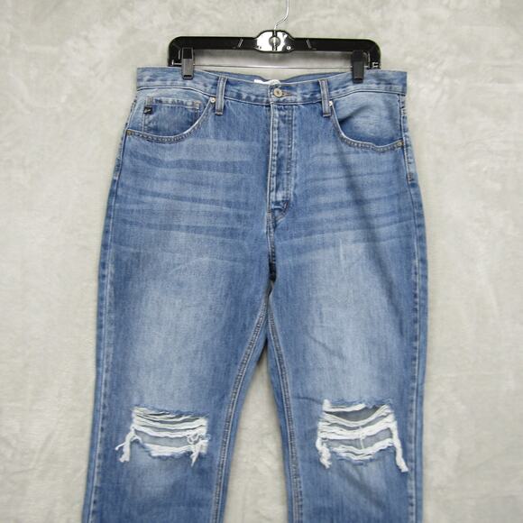 Kancan Jeans Size 15 31 High Rise Ankle Straight Button Fly Distressed Knees - Picture 2 of 11